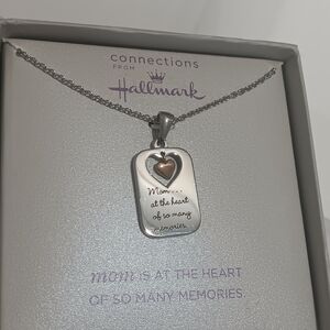 Hallmark Silver Necklace with Gold Heart Charm